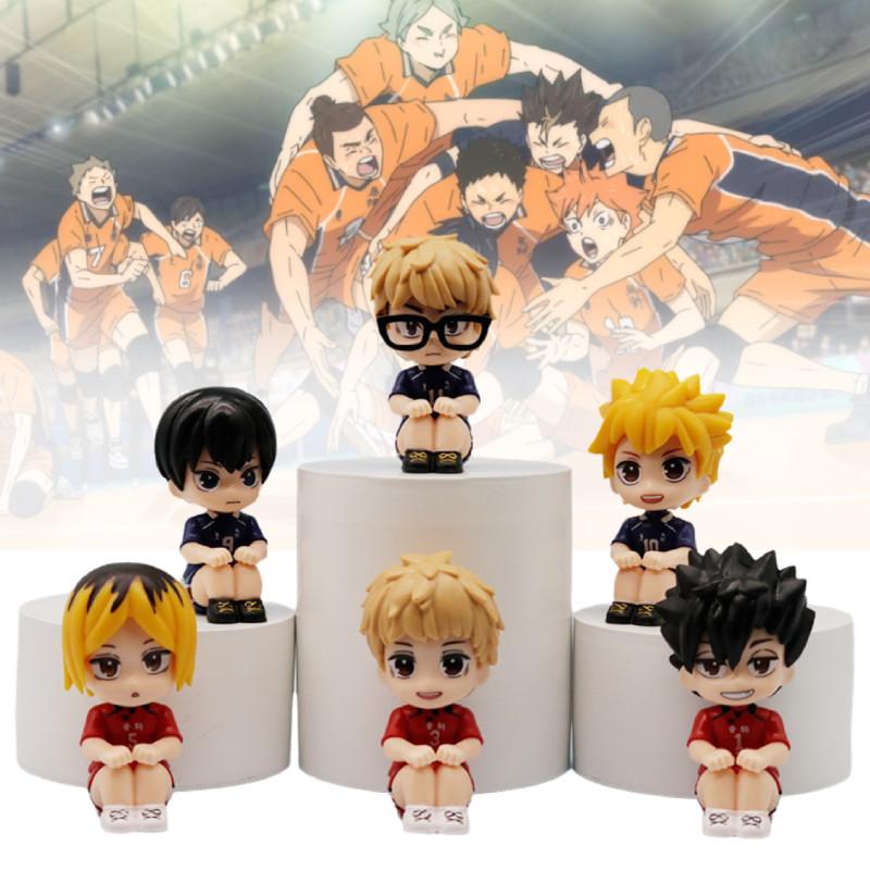 6pcs Haikyuu Hinata Shoyo Action Figure Anime Model Toy Doll Display Collectible