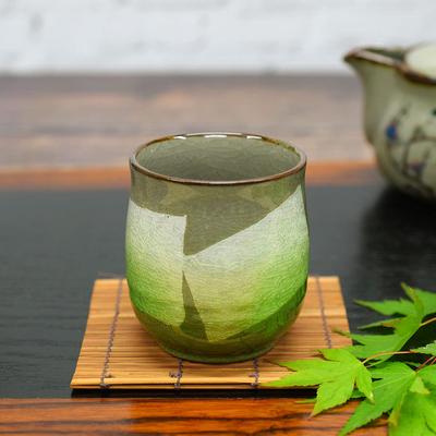Waza No Kura Kutani Ware Teacup, Silver Glaze, Green, Ceramic, Brand Name, Japanese Tableware, Teacup, Birthday Gift