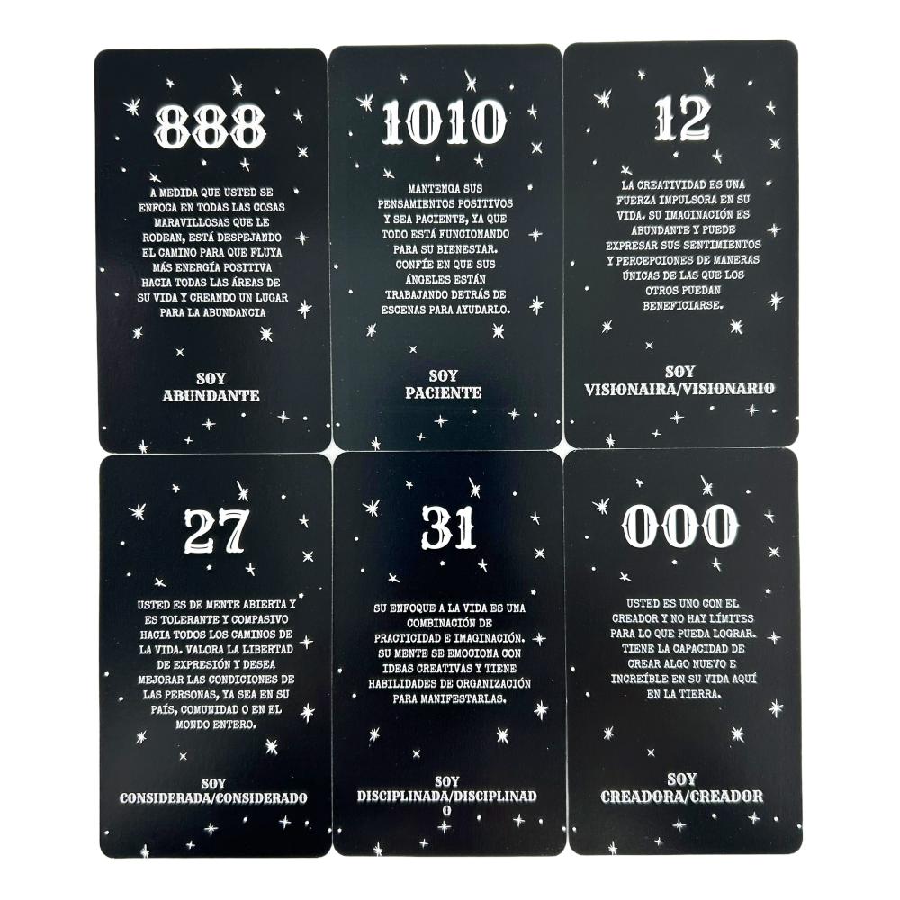 Oráculo en Español, Mensajes de Número de Ángel, 53 Cartas, Números Angelicales Angel Number Messages Tarot Cards Deck Future Te