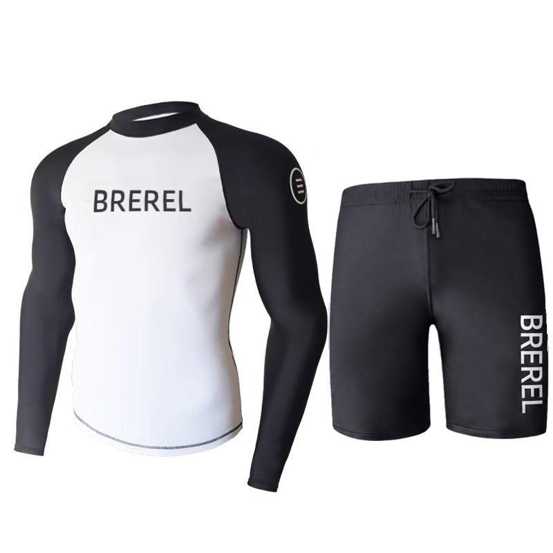Heren UV Bescherming Rash Guard Set Lange Mouwen Broek Sneldrogend Snorkelen Surfen Zwemkleding Watersporten