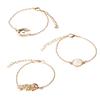 New Product Bracelet Set, Fashion Temperament Alloy Leaf Imitation Opal Round Gemstone Bracelet 3-Piece Set