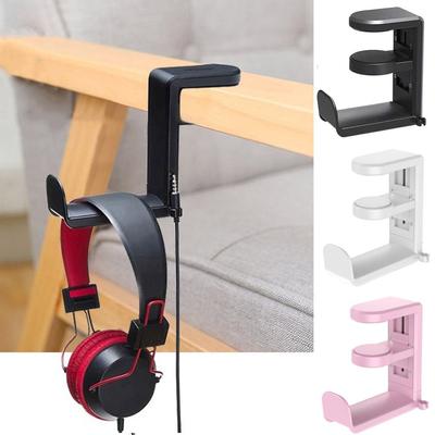 Drilling Free Headphone Stand 360° Rotating Desk Hanger Hook Earphone Hook  for Earphone Controller