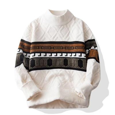 2025 Trendy Men's Thick Warm Sweater: Half-High Collar Winter Knit Base Layer