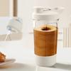 1pc Portable USB Electric Blender Cup - Automatic One-Touch Operation, Transparent with Measurement Markings, Food-Grade PP Mini Handheld Milk