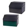 Vehicle Trunk Cargo Bin Leather-Look Foldable Storage Box with Divider, Lid, and Side Handles for Groceries and Tools