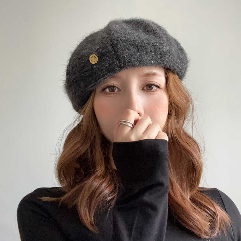 Autumn and Winter Korean Style Versatile British Retro Octagonal Painter Hat To Show Off Your Face  Small Woolen Pumpkin Hat
