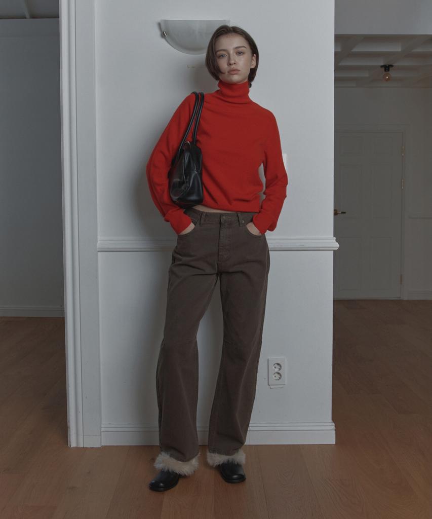 Poeteuseoul Wool Turtleneck Knit_Red