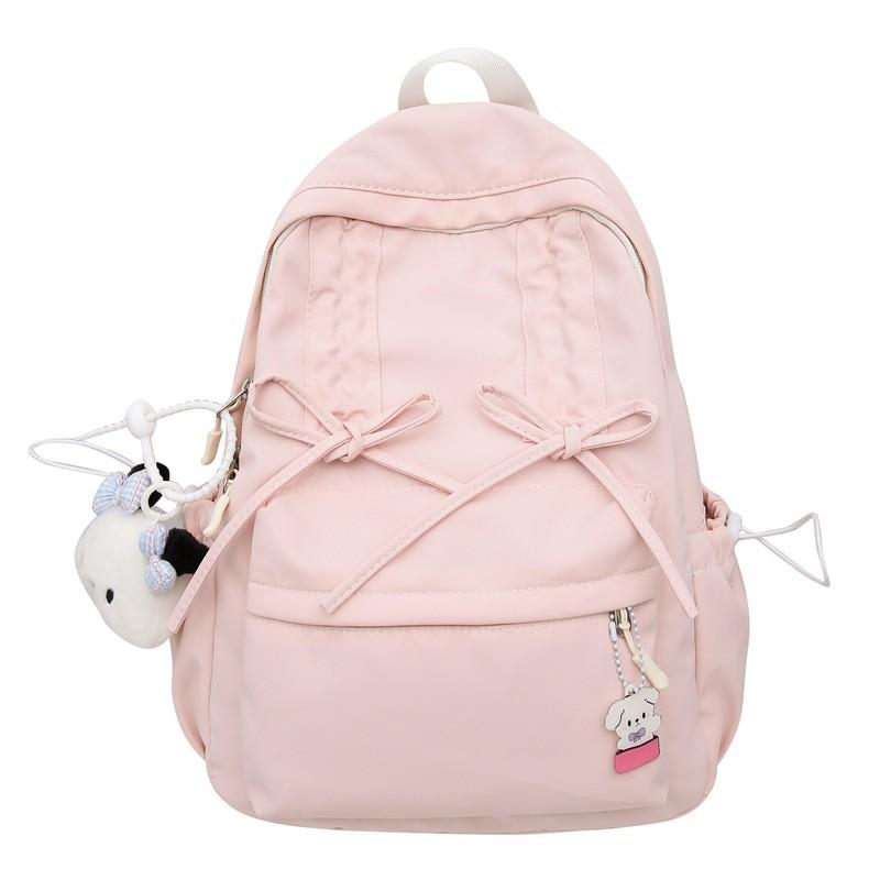 Girls Mini Backpack Nylon Drawstring With Bow For School And Travel