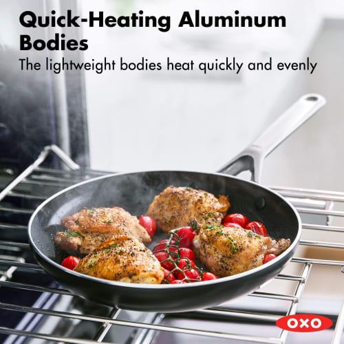 OXO Agility 10-inch Nonstick Frying Pan, Ceramic, PAS-Free, Non-Toxic, Induction Compatible, Suitable for All Countertops, Dishwasher Safe, Oven Safe,