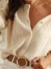 Autumn & Winter V-Neck Hollow Out Cardigan - Versatile Knitwear for Women