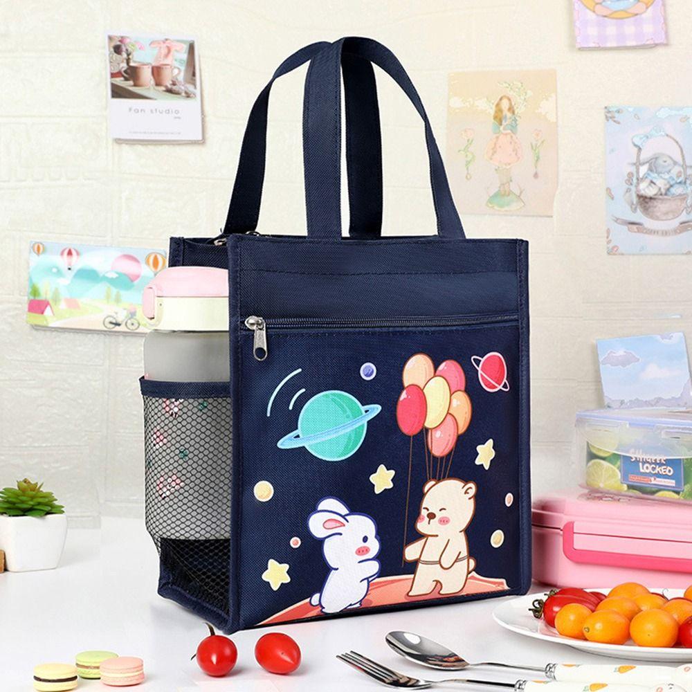 1Pcs Breakfast Organizer Insulated Thermal Bag Storage Bag Cute Cooler Warm Box Picnic Travel Cartoon Lunch Bag Kid Student