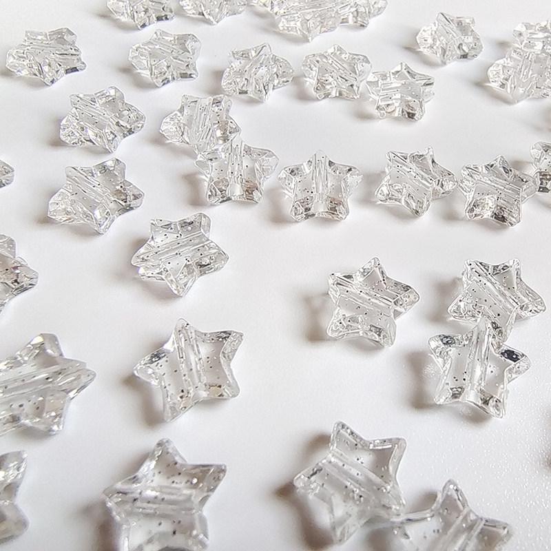 Silver Star Acrylic Beads for DIY Jewelry Making