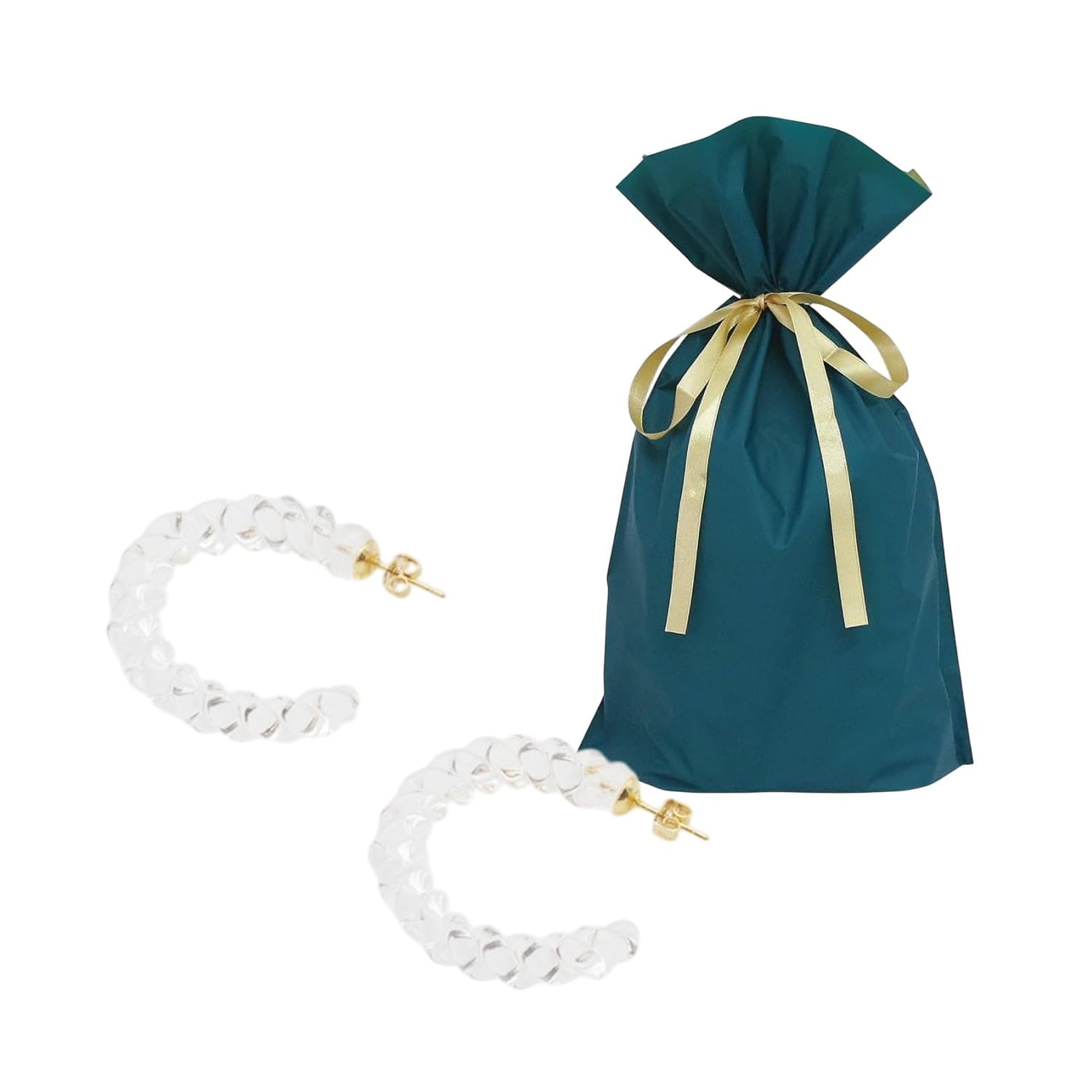 

set Lampwork Factory Twisted Earrings Gift Bag with [Set] 2-piece (HARIO HAA-N-001, Ribbon)