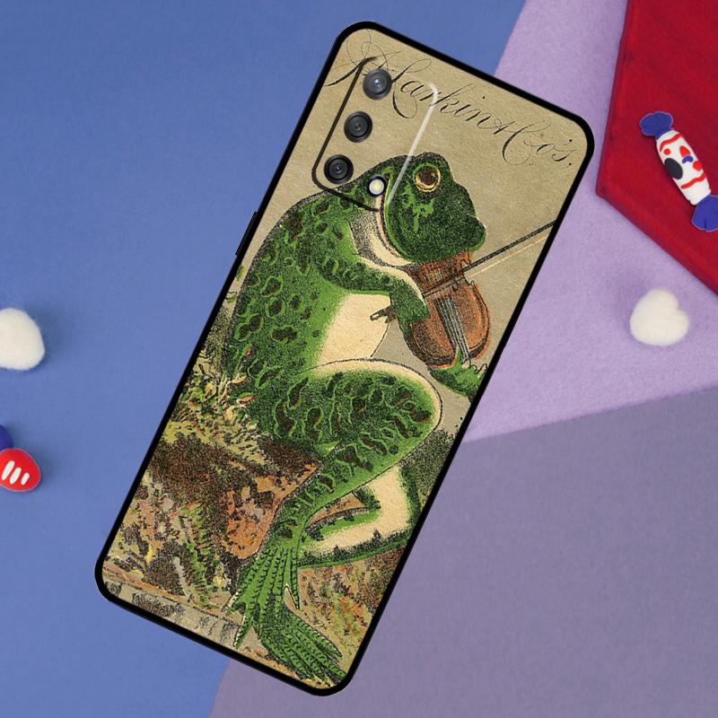 Vintage Retro Frog Mushrooms Case For Oppo A17 A60 A40 A80 A16 A76 A96 A98 A58 A78 A18 A38 A57 A74 A54 A94 A15 A5 A6 Pro