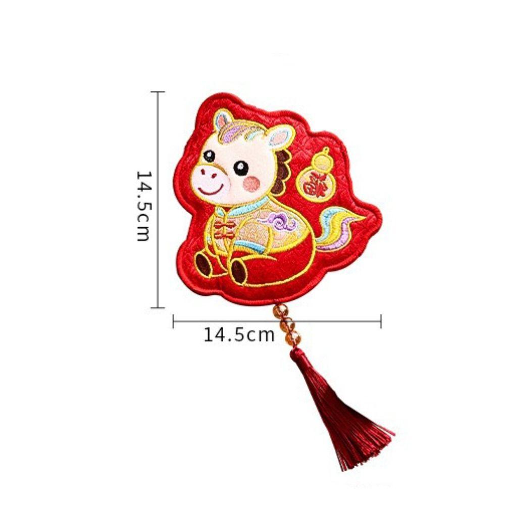 Red Color Red Packet Embroidery Design Money Envelope Horse Year Gift Bag  Chinese New Year