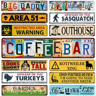 Retro Metal Signs Instagram Style Coffee Bar Street Signs Amusement Park Scenic Retro Road Signs Country Retro Decorative