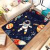 Space-Themed  Astronaut Planets Printed Mat - Non-Slip, Absorbent, Washable Mat for Bathroom, Living Room, Kitchen, Yoga - Ideal for Outdoor