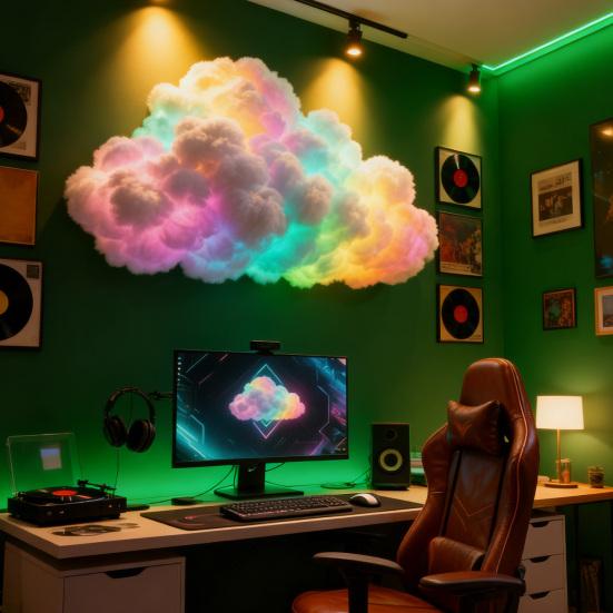 Thunder Cloud Lamp with Bluetooth-compatible APP Music Sync Color Changing Light USB Powered Sound Activated Decor