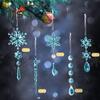 18Pcs Christmas Snowflake Ornaments Hanging Acrylic Crystal Snowflakes Icicle Drop Decorations for Christmas Tree Winter Party Decor