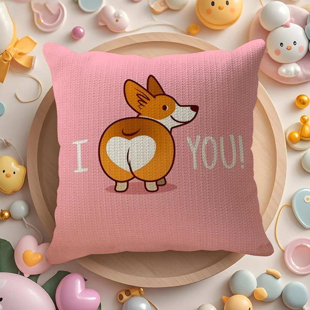 Cute Cartoon Dog Art Combination Pillow Case Pattern Printed Pillowcase for Living Room Sofa Cushion Cover & Bedroom Decor