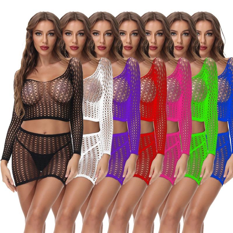 Sex stockings mesh one-piece hip skirt sexy underwear