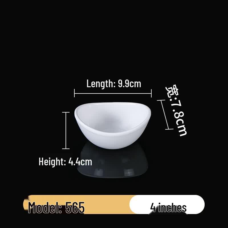 White Melamine Three-Compartment Dipping Dish