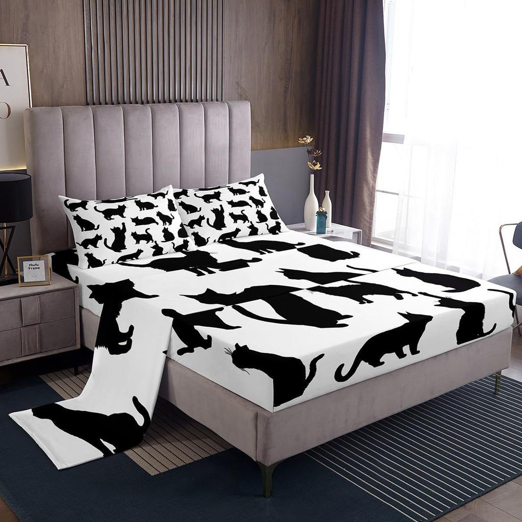 Gamepad Taekwondo Pattern Bed Hat Four-Piece Bedding Set Bedroom Dormitory Bedding Decoration