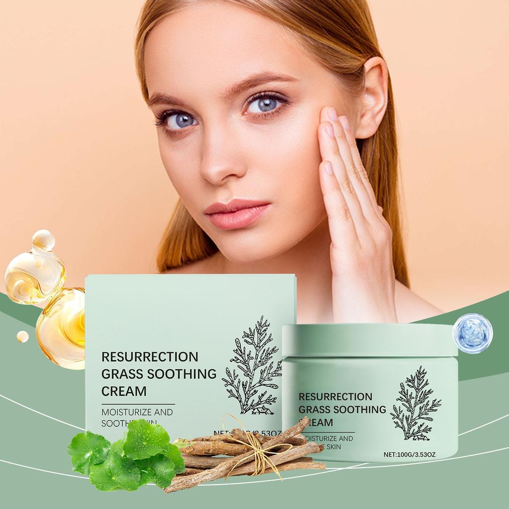 Reaktivierungs-Gras Beruhigende Creme, Zart und Weich zur Linderung Trockener Haut, Reparierend und Verbessert die Hautelastizität Creme