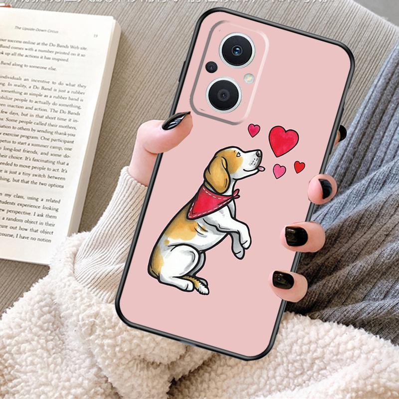 Cartoon Beagle Dog Case For OPPO Reno 13 13F 12 11 F 8T 7 8 10 Pro OPPO Find X8 Pro X6 X3 X5 Lite Cover Fundas