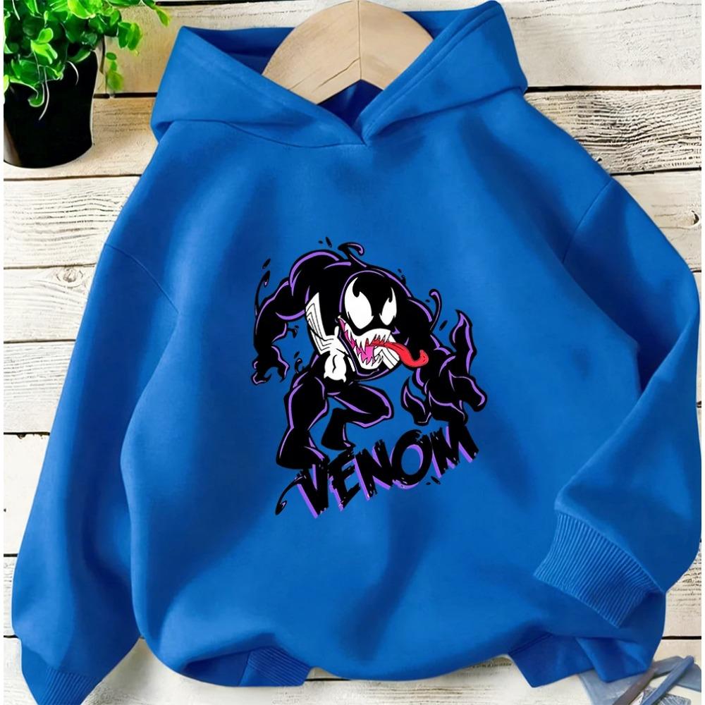 Fashion Streetwear Venom Kids Hoodie Autumn Winter Cute Cartoon Hooded Sweatshirt For Boys Girls 110