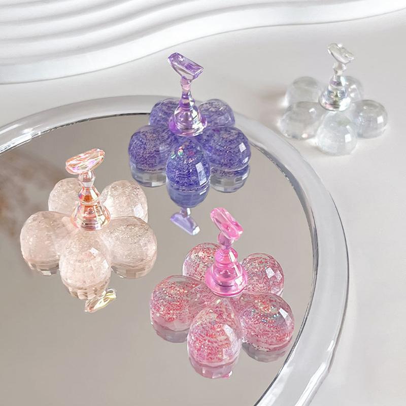 1 Set Magnetic Nail Holder Practice Training Display Glitter Sequins Flower Designs Plastic False Nail Tips Stand Manicure Tools