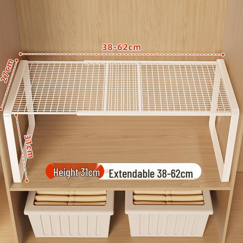 Organizzatore a Ripiano Estraibile per Armadio per Conservazione Vestiti e Divisorio per Armadietto