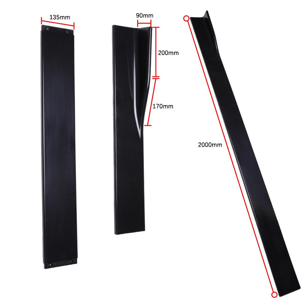 6PCS 2M Universal Side Skirts Extension Rocker Panels Lip Splitters For Chevy Chevrolet Camaro SS 2000-2022 Car Accessories
