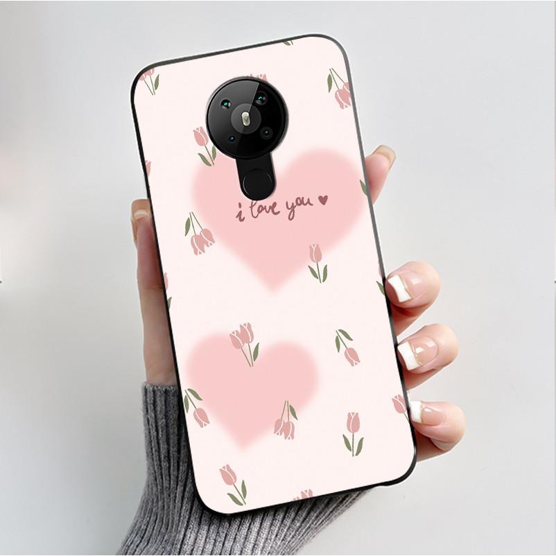 Printing Pattern Case For Nokia 5.3/Nokia 5.4/Nokia 3.4 Coque Soft Silicone Black Shell Cover Cute Flower Cartoon Casing Fundas
