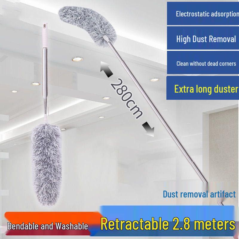Bendable Non-Shedding Washable Chicken Feather Duster for Cleaning Cobwebs and Bed Bottoms