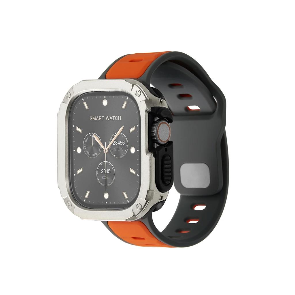 Strap+Case for Apple Watch 49mm 44 45 46MM TPU+PC Protector Bumper Silicone Band for Iwatch Series 10 9 8 7 6 5 4 Se Ultra 1 2