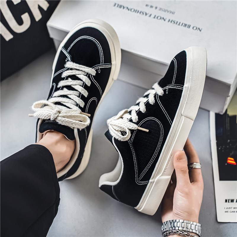 Vyriški drobės batai, marginti, vyriški sportiniai batai, patogūs batai storu padu, kvėpuojantys laisvalaikio batai