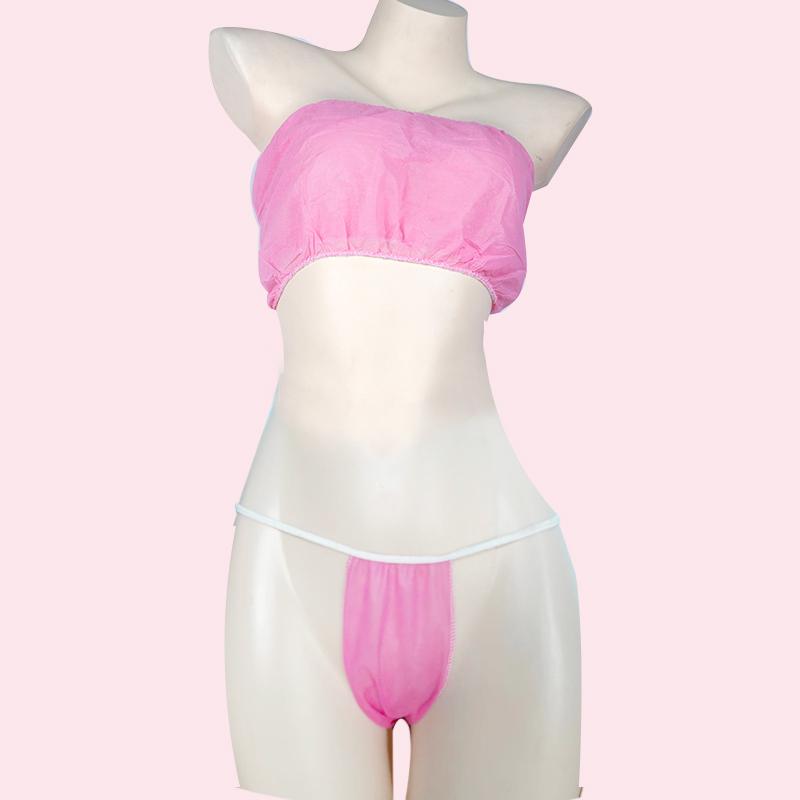 Plus Size Disposable Underwear Set for Salon, Massage & Spa: Thickened Breathable Triangle Panties & Bandeau Bra