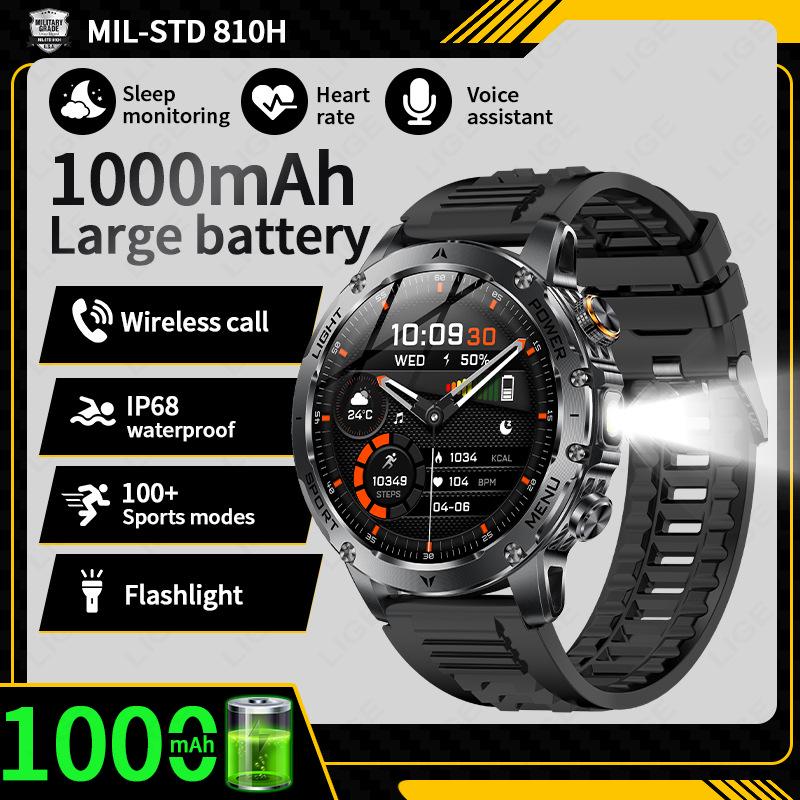

AK87 Men s HD Bluetooth Smartwatch for Outdoor Sports & Health Monitoring