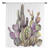 Suckulenter Kaktus Akvarell Skira Gardiner Sovrum Voilegardin Vardagsrumsfönster Skira Gardiner Kök Tyllgardiner