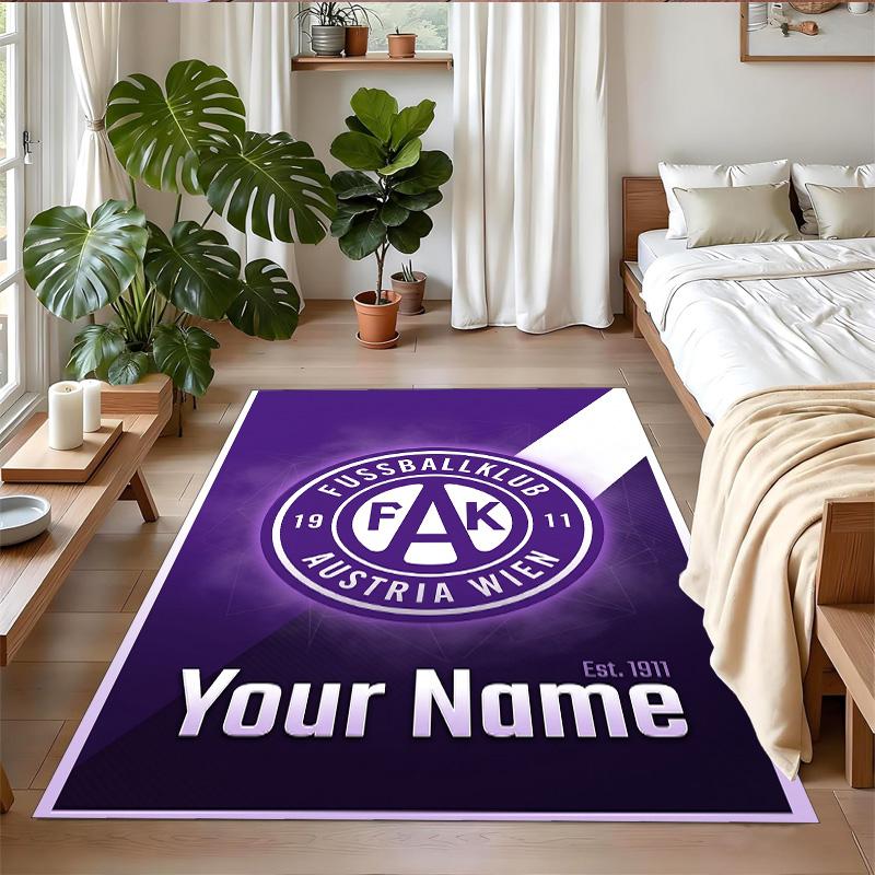 Crystal Velvet Rug Custom Name Text, Soft Non Slip Floor Mat Home DecorAustria Wien FC