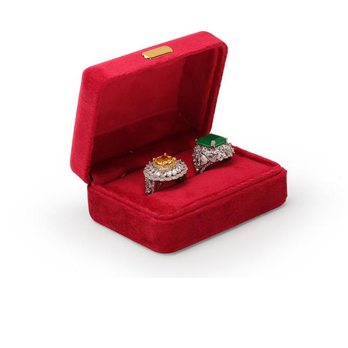 Creative Velvet Storage Box Jewelry Organizer Earring Jewelry case with Metal Custom logo Boxes Jewelry Set Earrings красный