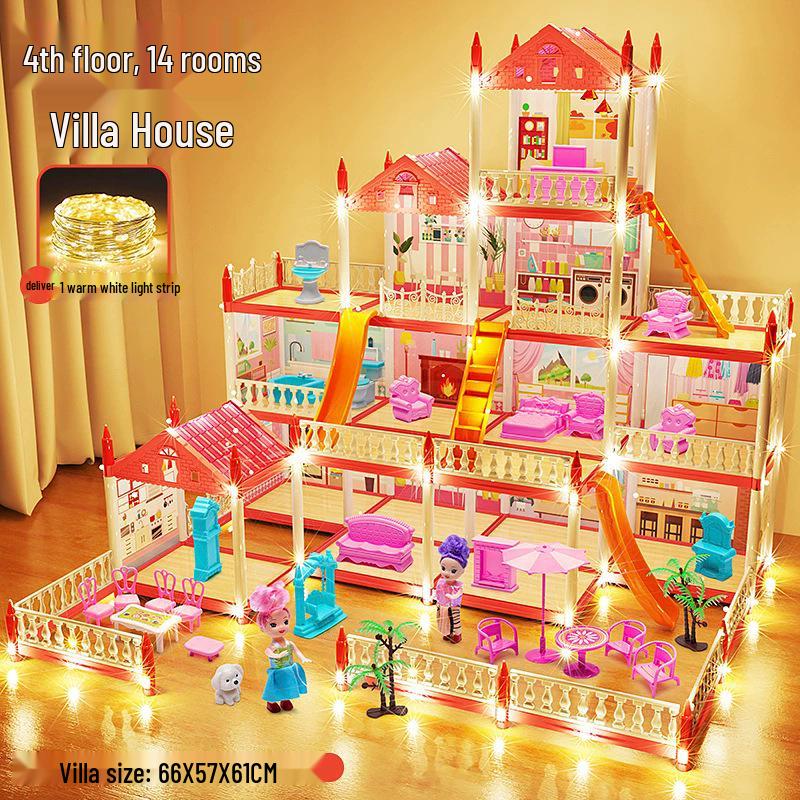 Children's Pretend Play Castle Dollhouse - Educational, Assembled, Birthday Gift for Girls