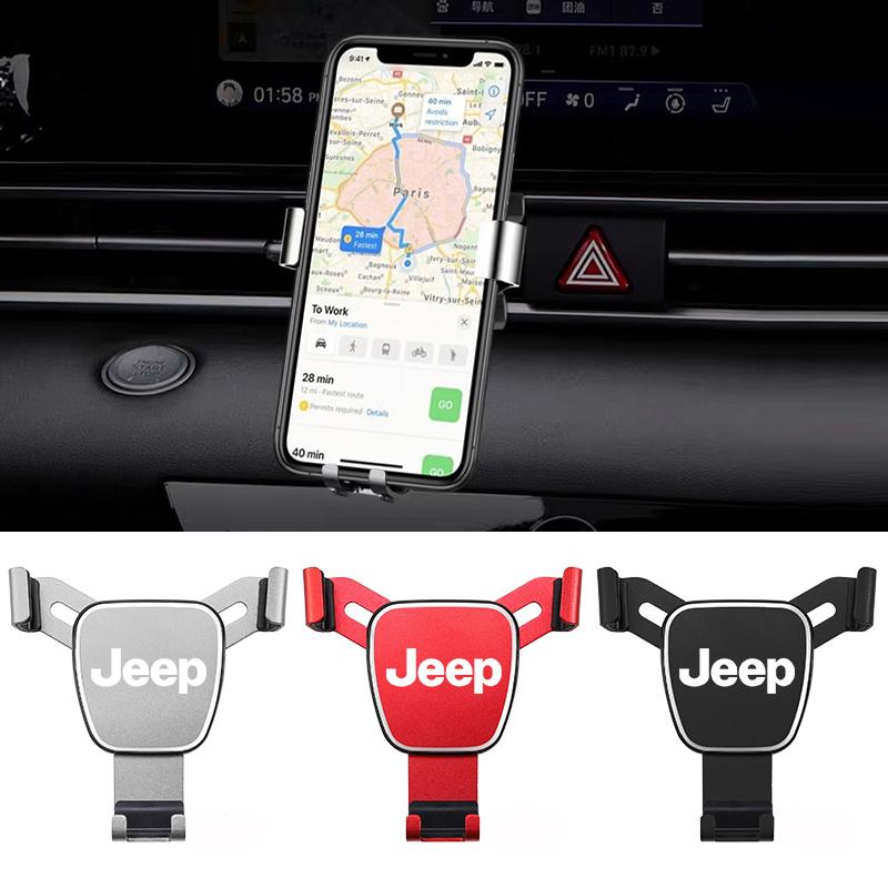 Car Phone Holder Mobile GPS Stand Vent Mount Accessories For Jeep Grand Cherokee Wrangler JK Gladiator Compass Renegade Wagoneer ALW1