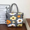Ethnic Style Canvas Tote Bag With Print Large Capacity For Daily Use