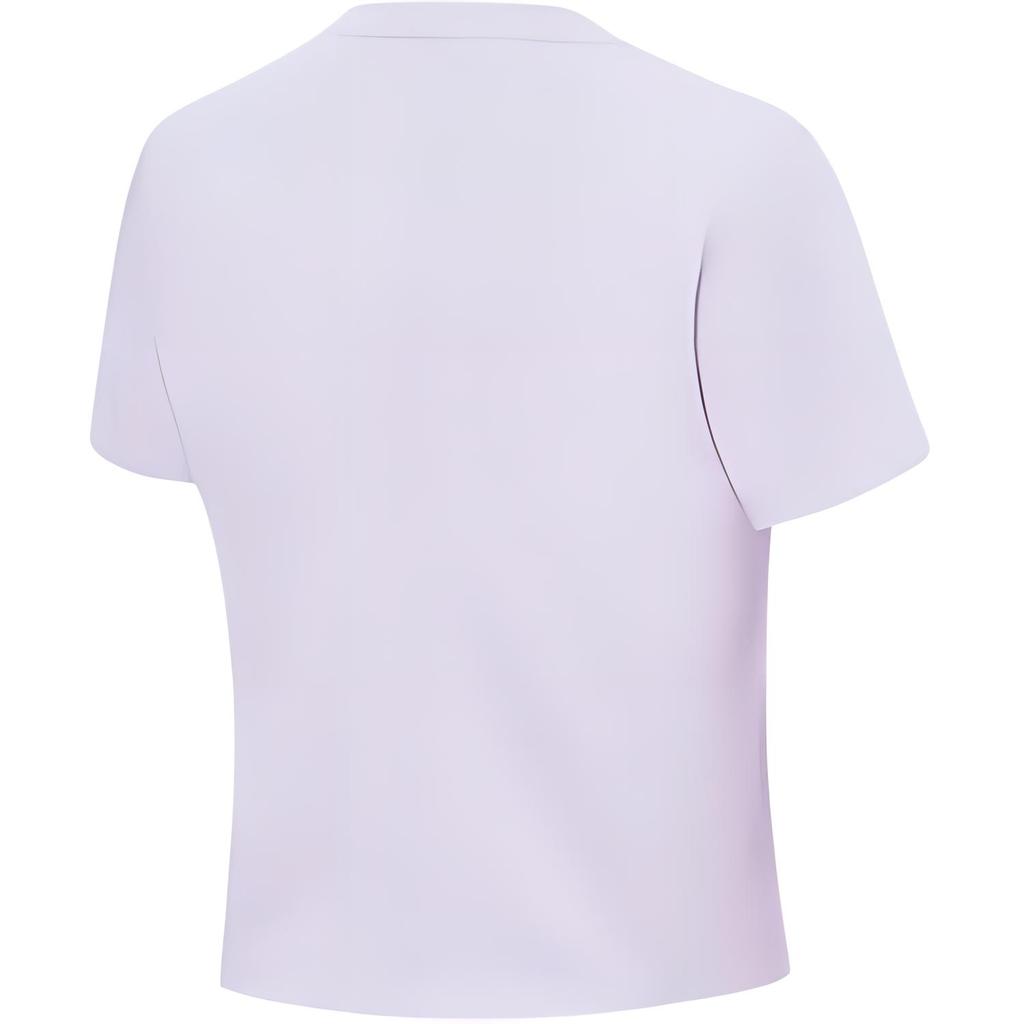 Li-Ning Weiches hautfreundliches bequemes atmungsaktives Rundhals Sport Kurzarm T-Shirt Damen Oberteile Seiden-Lila ATST616-3