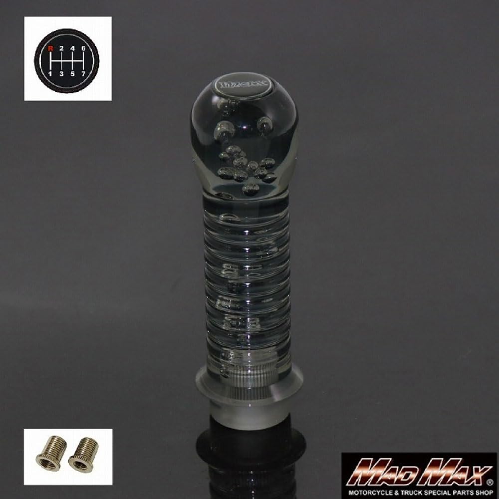 DENMA 150mm Foam Shift Knob with Conversion Adapter, Smoke, for Fuso Super Great, Hino Profia, Isuzu UD Kuon, and Quon