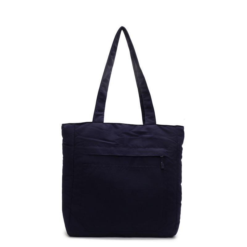 Solid color versatile casual shoulder bag large capacity simple texture tote bag fashionable commuter art bag