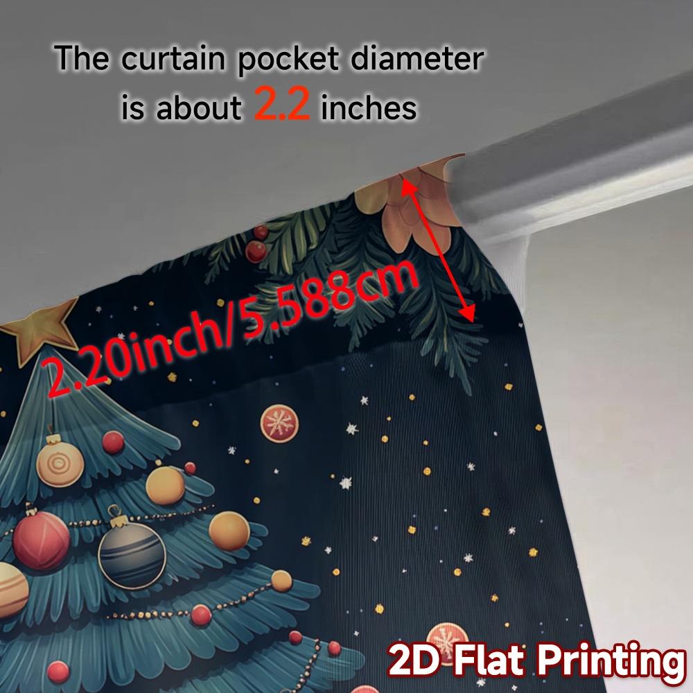 2pcs,Curtains Christmas Tree Ornaments Stars_a (2) Print Modern Curtains Polyester Curtains Decorations Outdoor Perfect for