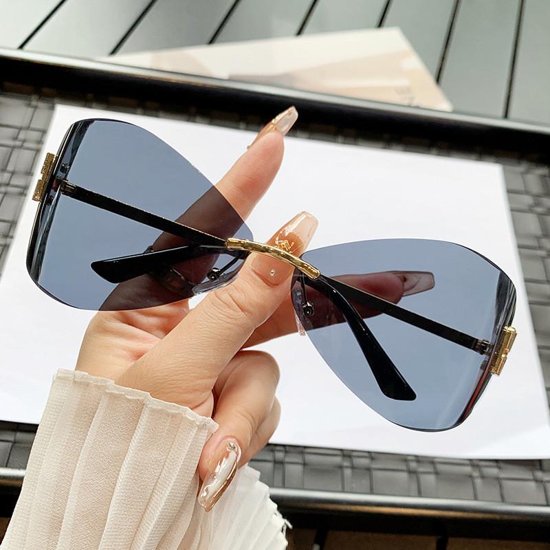European Unisex Frameless Sliming Sunglasses Uv400 For Fashion Travel And Party